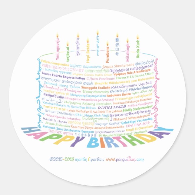 Wor(l)d Birthday Cake Stickers (Front)