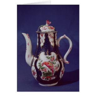 Worcester coffee pot, decorated with birds