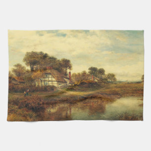 Worcester Cottages by Leader Benjamin Williams Tea Towel