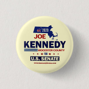 Worcester County for Joe Kennedy 2020 3 Cm Round Badge