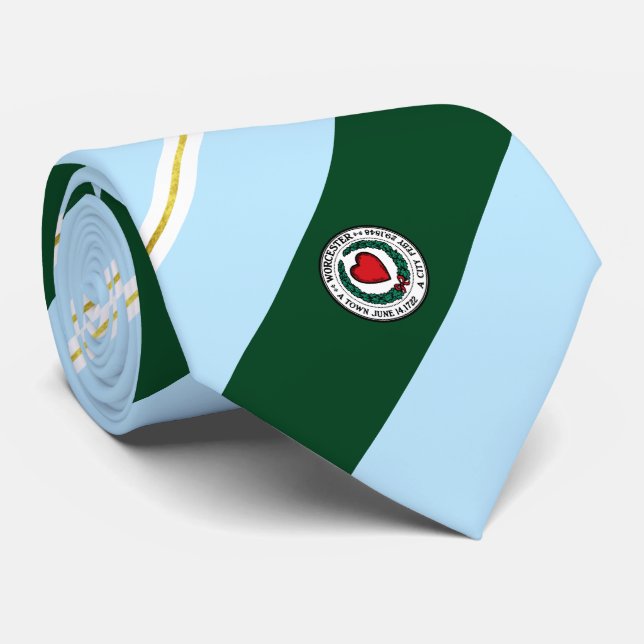 Worcester (Massachusetts) city flag Neck Tie (Rolled)