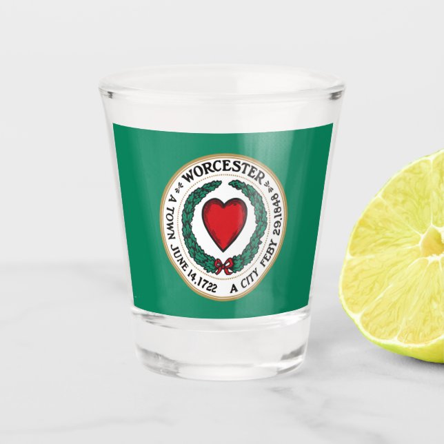 Worcester (Massachusetts) city flag Shot Glass (Front)