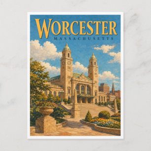 Worcester Massachusetts Union Station GeoSaga Postcard