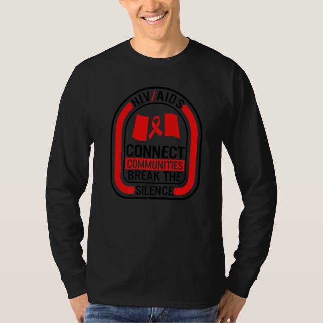 Word Aids Days Connect Communities Break Silence A T-Shirt (Front)