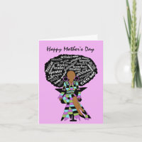 Word Art Afro Lady African American Mother's Day