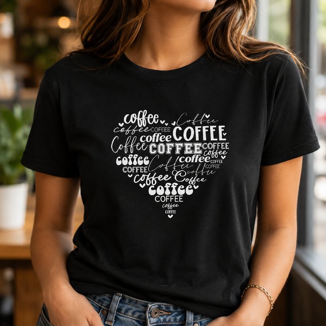 Word Art Coffee Lover T-Shirt (Coffee Tshirt)