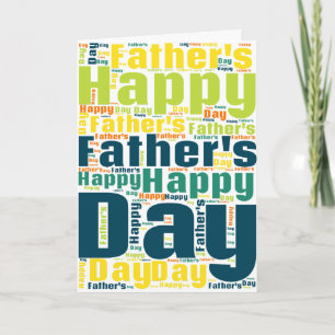 Word Art Happy Father's Day Card
