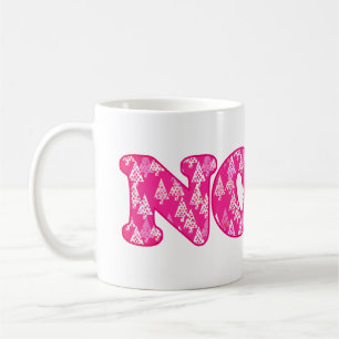 Word Art - Noel Patterned in Fuchsia Pink Trees   Coffee Mug