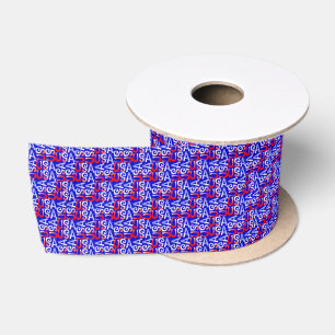 Word Art USA Text,Blue-SATIN RIBBON SPOOL Satin Ribbon