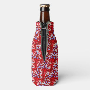 Word Art USA Text,Red-DRINK BOTTLE COOLER
