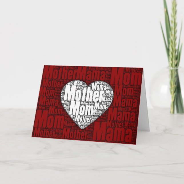 Word Art: Valentine for Mother Holiday Card (Front)