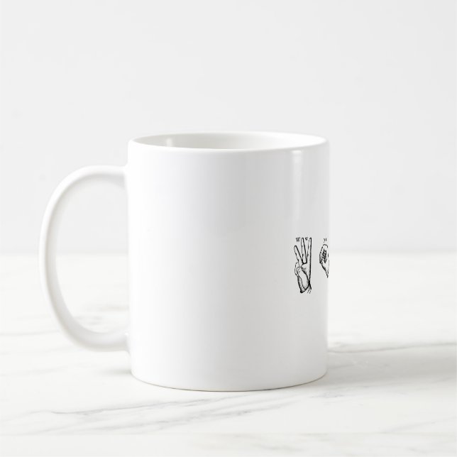 WORD - ASL funny hands fingerspelling Coffee Mug (Left)