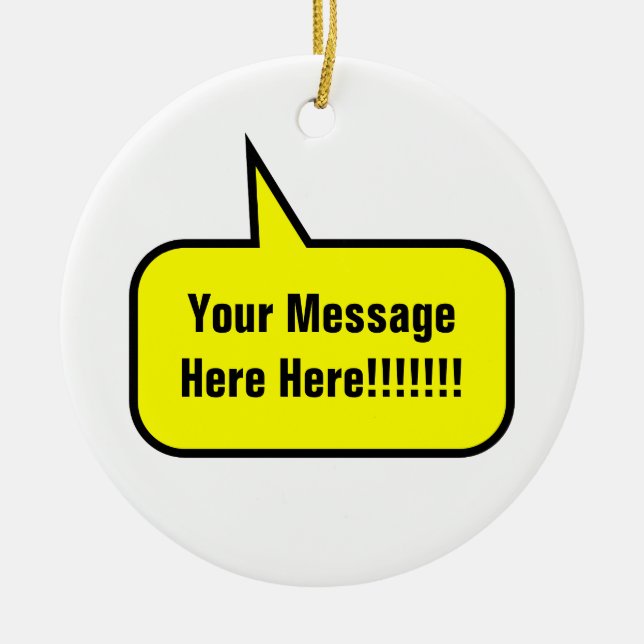 Word Balloon Ceramic Tree Decoration (Front)