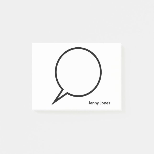 Word Balloon Custom Text Post-it Notes (Front)
