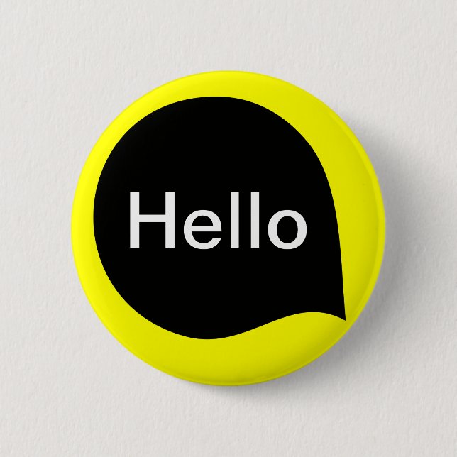 Word Bubble - Black on Yellow 6 Cm Round Badge (Front)