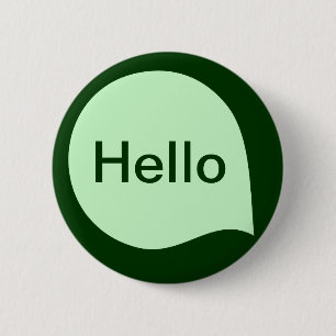 Word Bubble - Ghost Green on Dark Green 6 Cm Round Badge