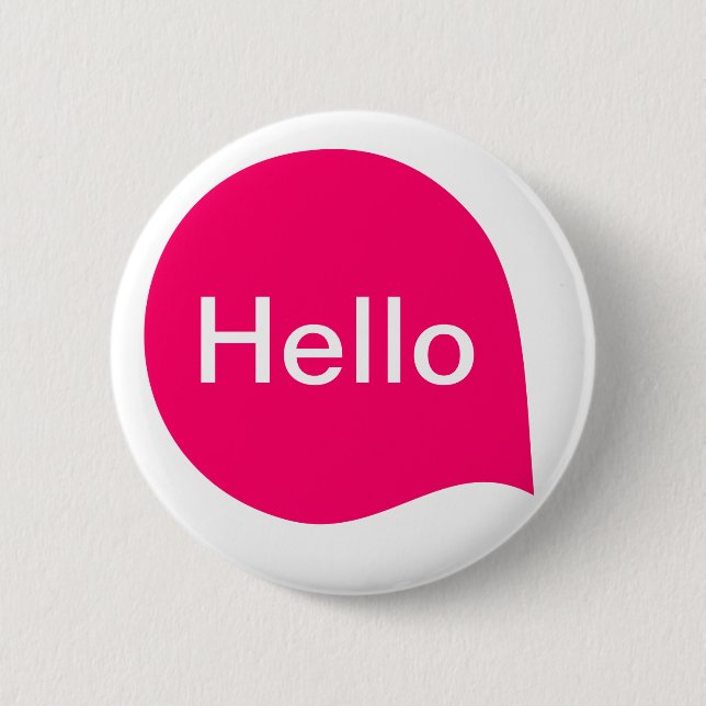 Word Bubble - Neon Red on White 6 Cm Round Badge (Front)