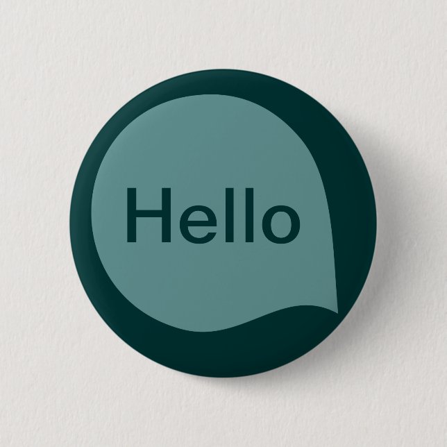 Word Bubble - Ocean Green on Dk Moss Green 6 Cm Round Badge (Front)