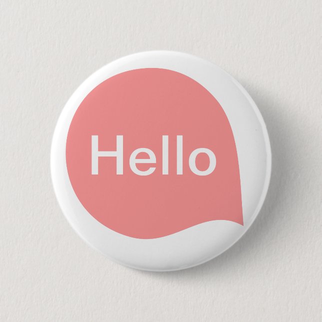 Word Bubble - Soft Pink on White 6 Cm Round Badge (Front)