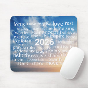 Word Cloud 2026 On Sky Mouse Pad