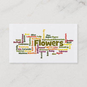 Word Cloud Flowers Business card
