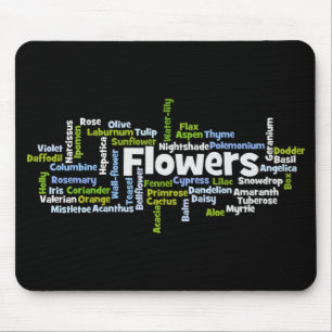 Word Cloud Flowers Mousepad