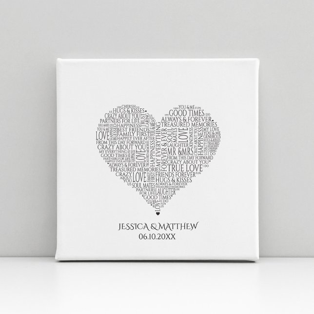 Word Cloud for Weddings and Anniversaries Canvas Print (Creator Uploaded)