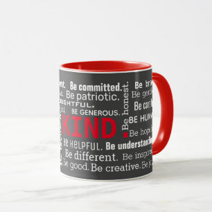 Word Cloud inspirational words on grey Mug
