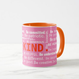 Word Cloud inspirational words on pink Mug
