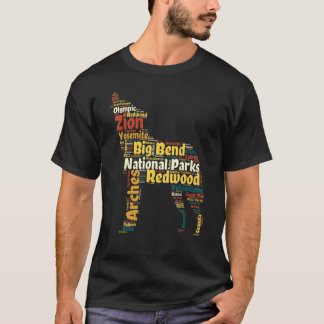 Word Cloud National Parks List - To Hike List - Ca T-Shirt