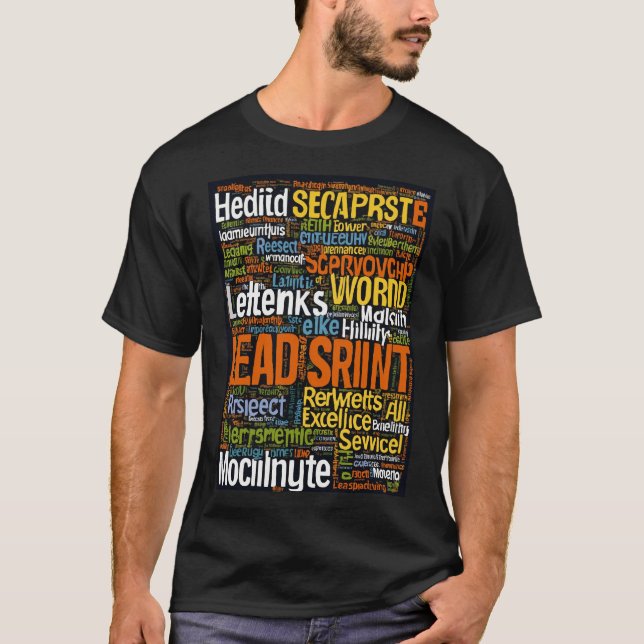 Word cloud using in multi colours T-Shirt (Front)