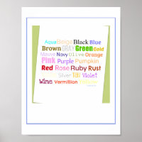Word Collage For Colours