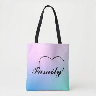Word Family against colours on all over print tote Bag