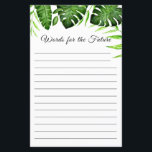 Word for the Future  Bridal Shower Tropical Script<br><div class="desc">Tropical Jungle theme Monstera or Palm leaves bridal shower "Words for the Future". Designed and illustrated with love by Kristine Lee Designs www.kristineleedesigns.com</div>