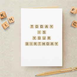 Word Game Letter Tile Birthday Card