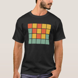 Word Games Retro Orange Blue Yellow Squares For Ha T-Shirt