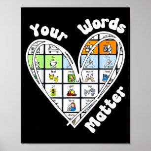 Word Heart Back To School Teacher Students Kids Poster