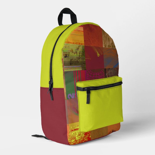 Word Juggler Glitch Art Data Corruption Abstract Printed Backpack (Back Corner Left)