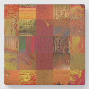 Word Juggler Glitch Art Data Corruption Abstract Stone Coaster