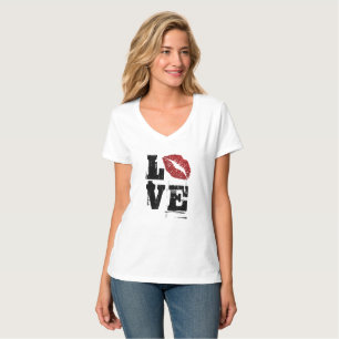 Word Love Red Lips Shirt - Cute Slogan Tee