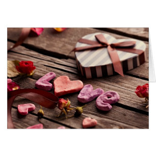 Word Love with Heart Shaped Valentine's Day Gift