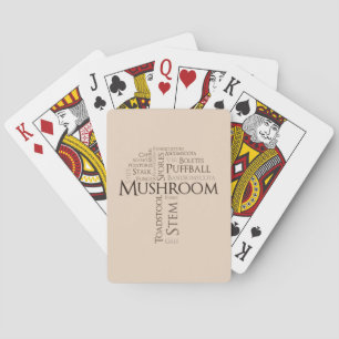 Word Mushroom Playing Cards (Brown Text)