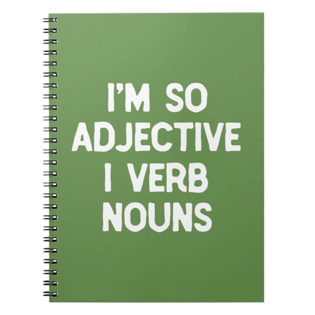Word Nerd Funny English Language Humour Wordplay Spiral Notebook (Front)