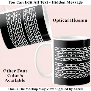 Word Nerd Hidden Message 126W Funny Birthday  Coffee Mug