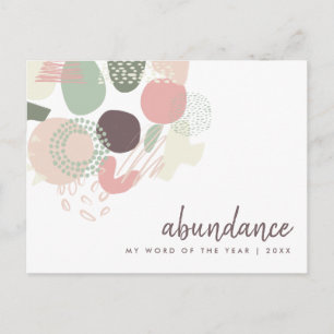 Word of the Year Pastel Abstract Postcard