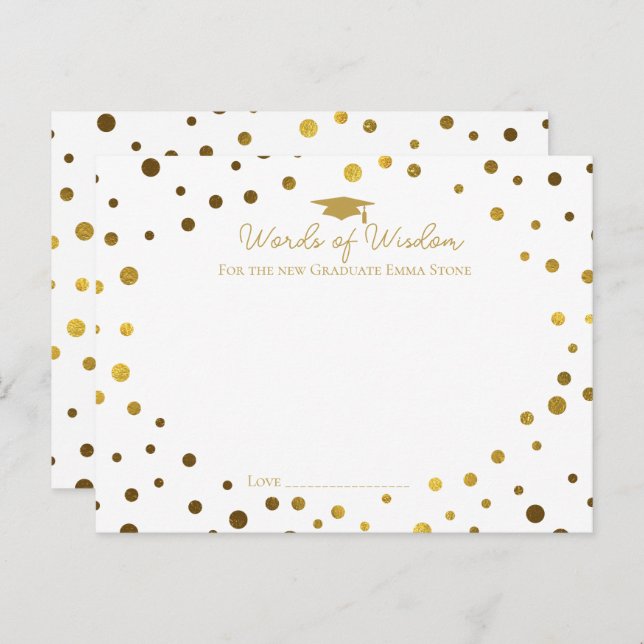 word of wisdom advice notes for graduate postcard (Front/Back)