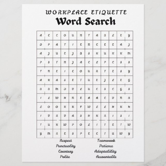 word puzzle/search. custom letterhead (Front)
