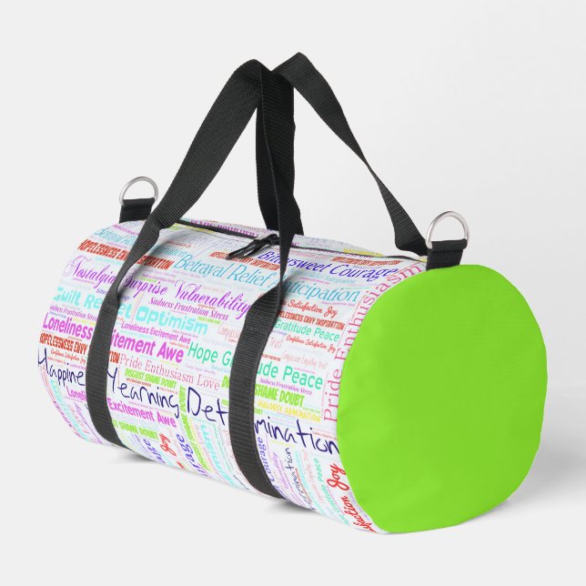 Word Salad Emotions, Feelings Duffle Bag (Left Corner)