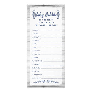 Word Scramble Baby Shower Game, 25 Pack Rack Card