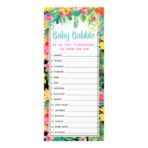 Word Scramble Baby Shower Game, 25 Pack Rack Card